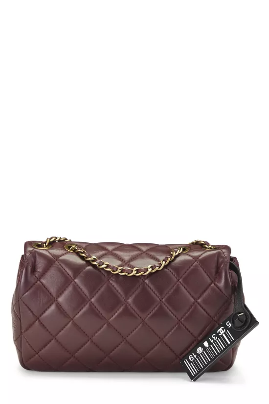 Burgundy Lambskin Meat Packaged Half Flap Mini, , large image number 3