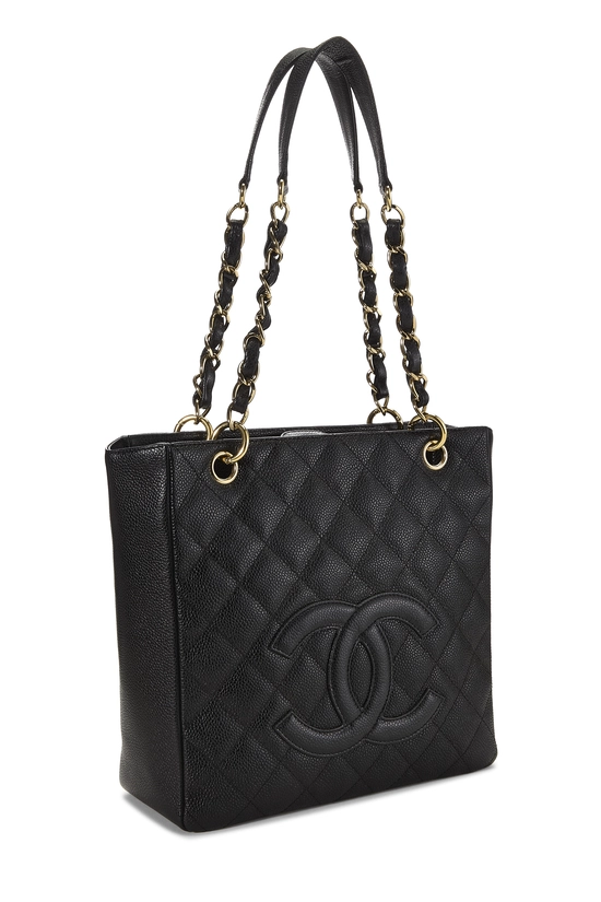 Black Quilted Caviar Petite Shopping Tote (PST), , large image number 1