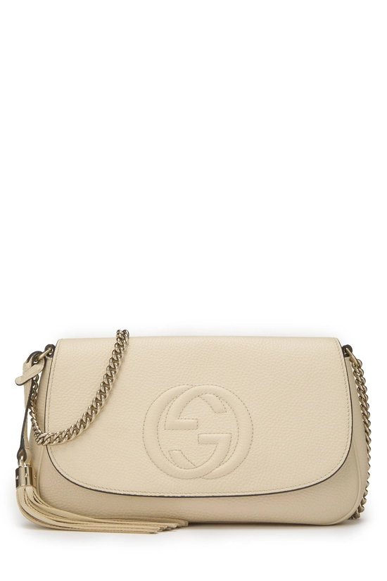 White Grained Leather Soho Crossbody, , large image number 0