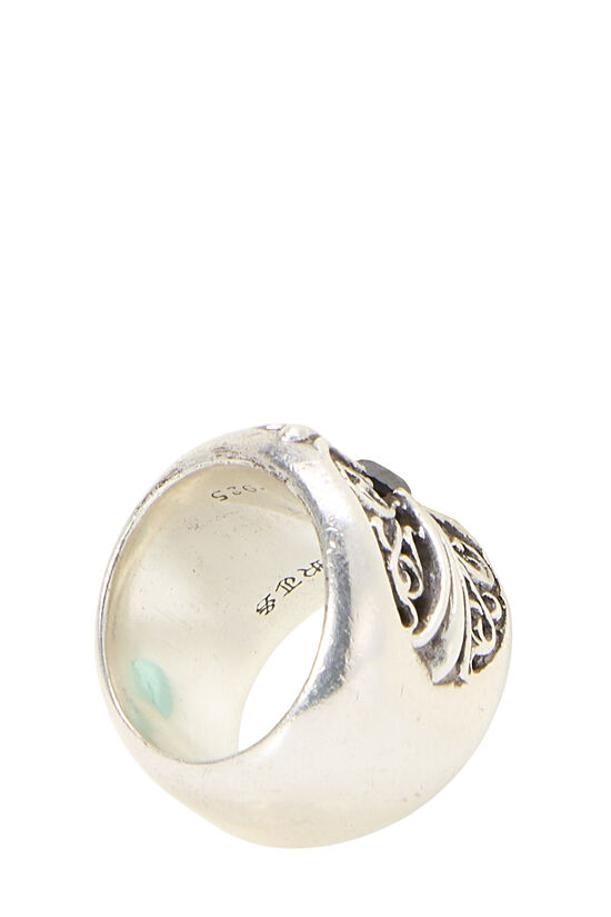 Sterling Silver Classic Diamond Oval Cross Ring, , large image number 2