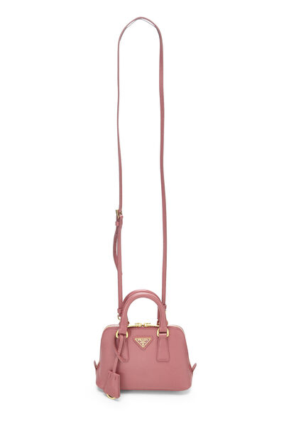 Pink Saffiano Leather Promenade Mini, , large