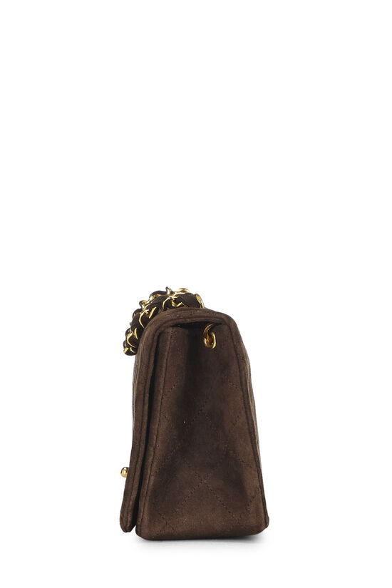 Brown Quilted Suede Full Flap Mini, , large image number 2