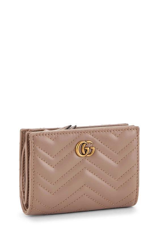 Pink Leather GG Marmont Compact Wallet, , large image number 1