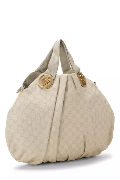 Cream Guccissima Hysteria Convertible Hobo Large, , large