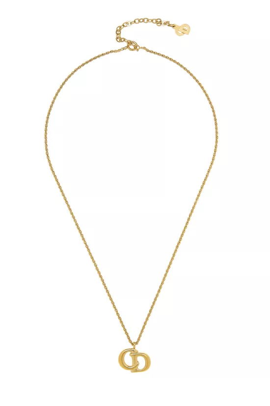 Gold 'CD' Necklace, , large image number 0