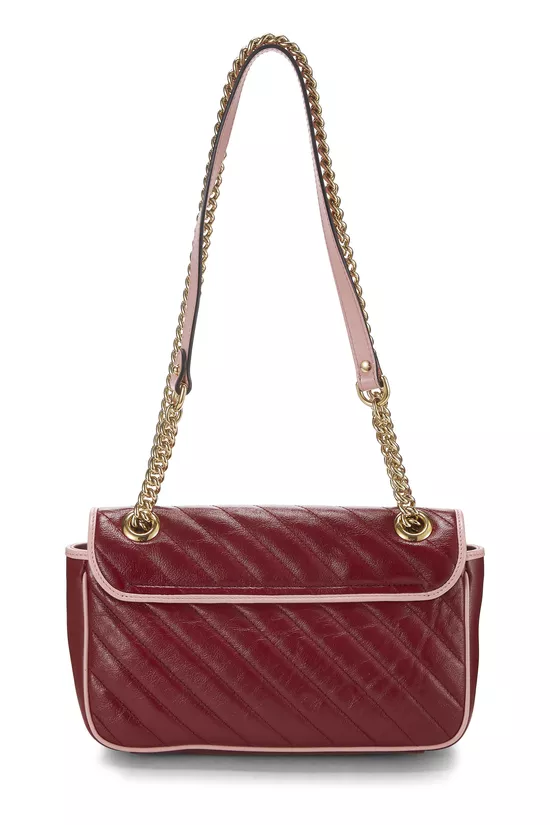 Red Leather Torchon GG Marmont Shoulder Bag Small, , large image number 3