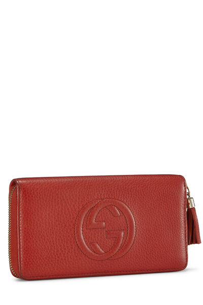 Red Leather Soho Zip Wallet, , large