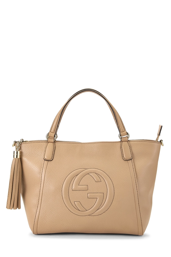 Beige Leather Soho Top Handle Bag, , large image number 0