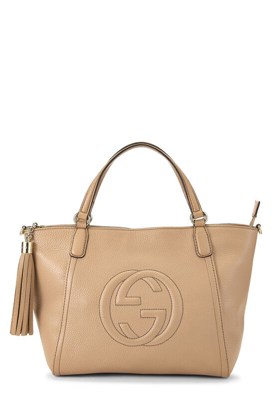 Beige Leather Soho Top Handle Bag, , large image number 0