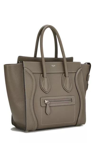 Grey Drummed Calfskin Luggage Micro, , large