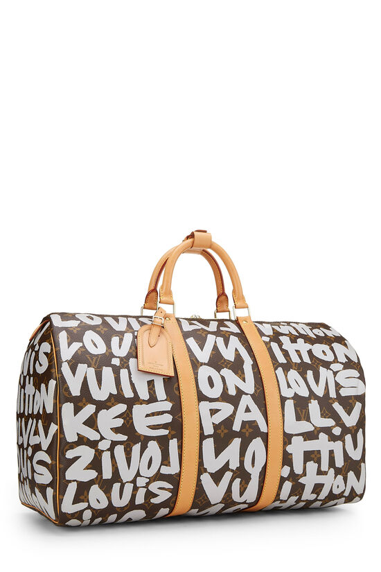 Louis Vuitton Stephen Sprouse Monogram Graffiti Keepall 50 Duffle Bag Grey  157lvs79