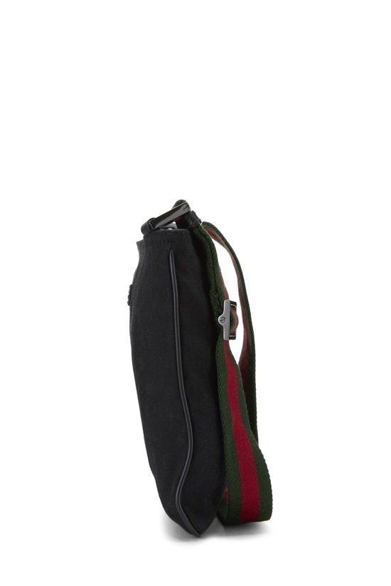 Black GG Canvas Web Messenger Small, , large image number 2