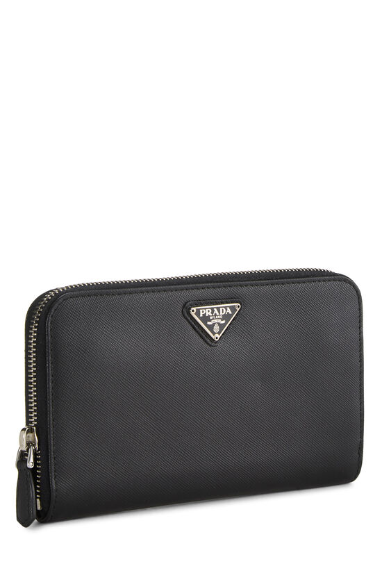 Black Saffiano Zip Around Wallet, , large image number 1