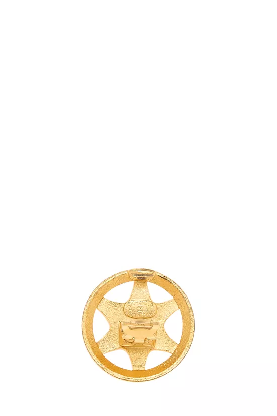 Gold Star Badge Earrings, , large image number 2