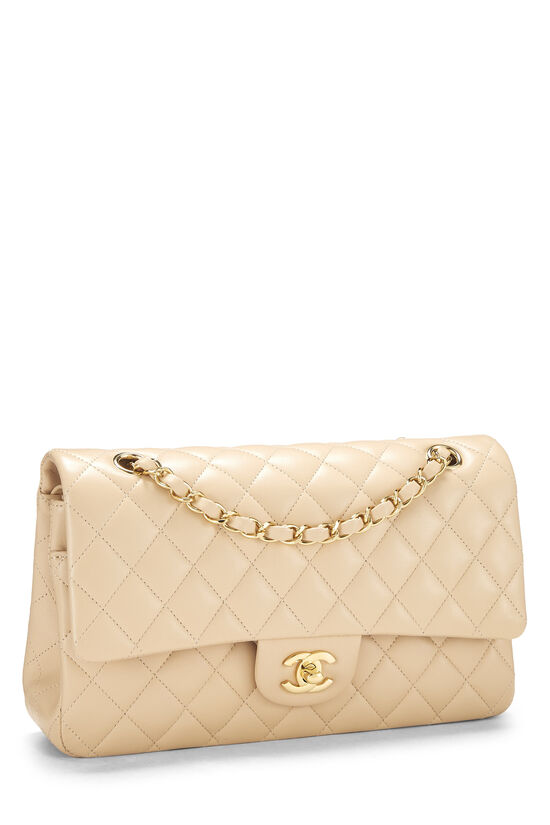 Beige Quilted Lambskin Classic Double Flap Medium, , large image number 1