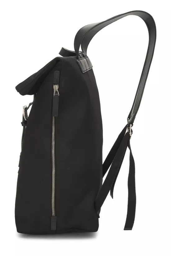 Black Techno Canvas Web Backpack, , large image number 2