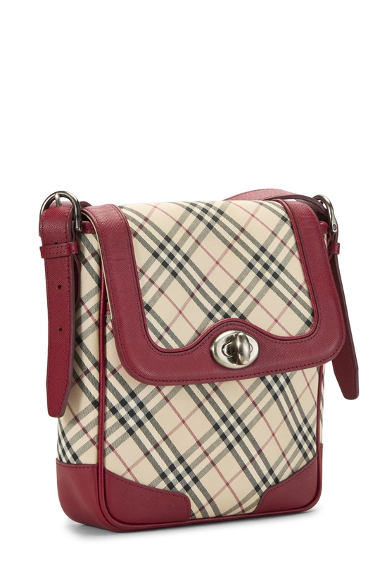 Burgundy House Check Jacquard Crossbody Small, , large image number 1