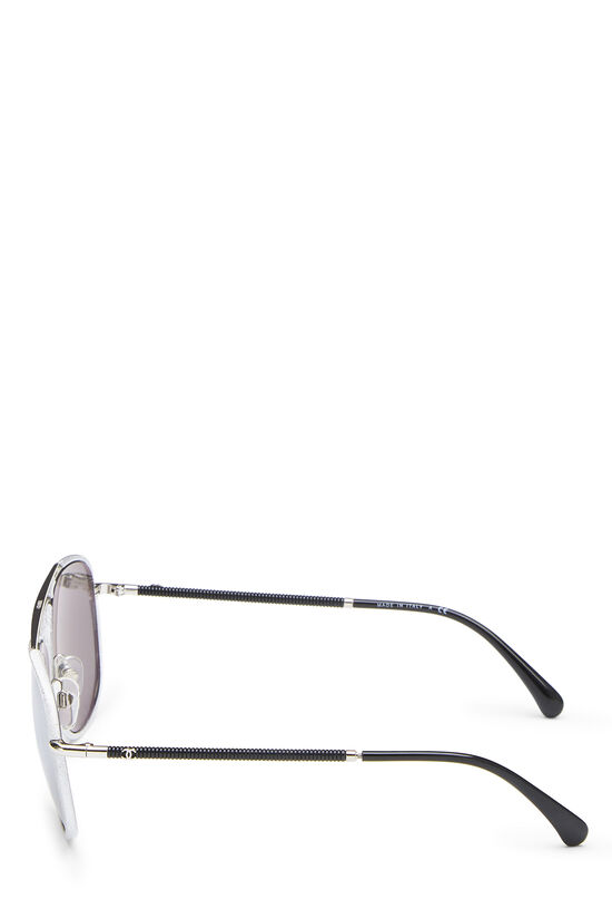 Silver Metal Aviator Sunglasses 4230-Q, , large image number 4