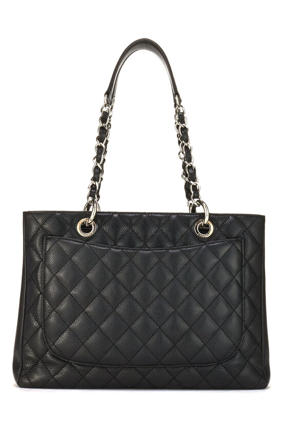 Black Quilted Caviar Grand Shopping Tote (GST), , large image number 3