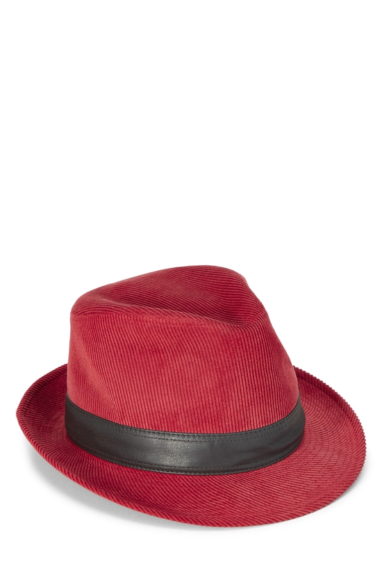 Red Corduroy Fedora, , large image number 0