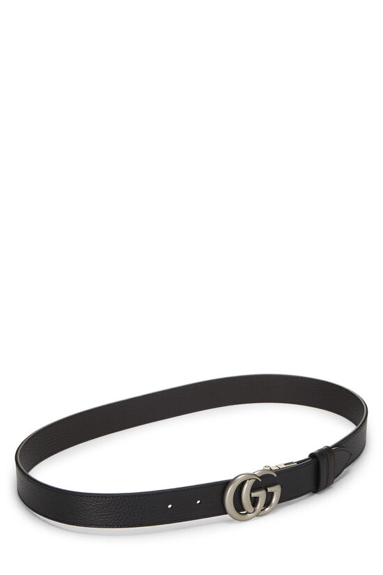 Black Leather GG Marmont Belt, , large image number 1