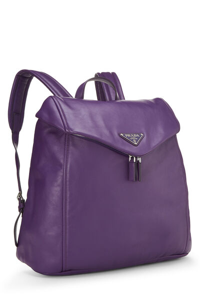 Purple Calfskin Triangle Flap Backpack, , large