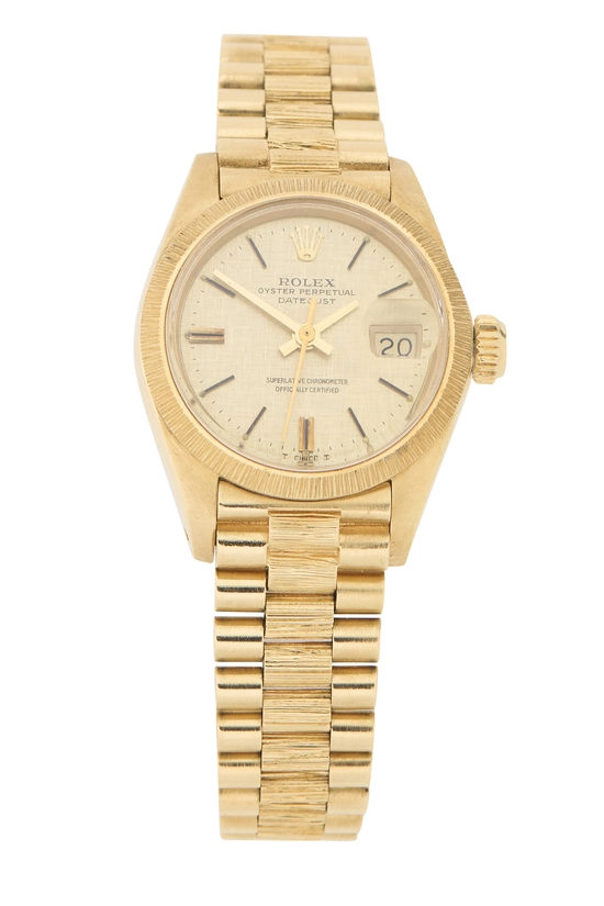 Gold Linen Dial Bark President 6927 26mm, , large image number 0