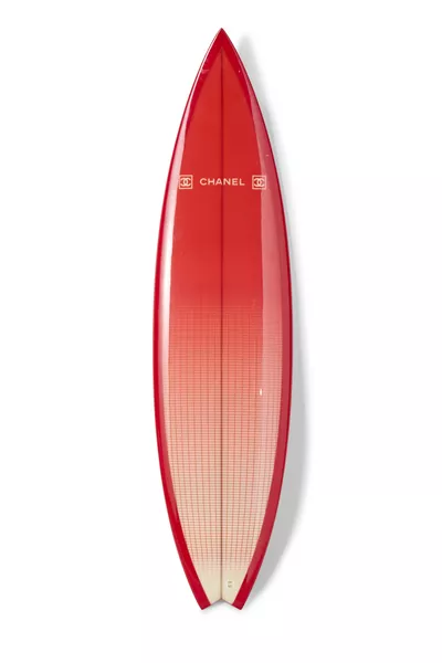Philippe Barland x Chanel Limited Edition Red Polyurethane Surfboard
