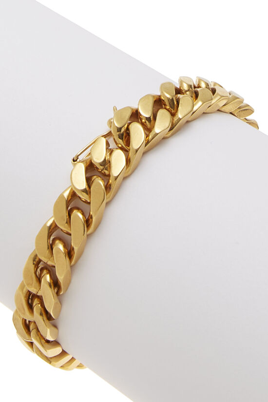 Gold Crystal 'CC' Bracelet, , large image number 1