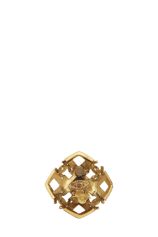 Chanel Gold & Brown Gripoix Earrings Q6J18419DB001