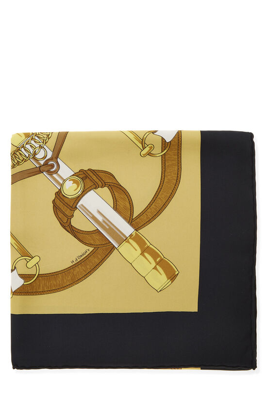 Black & Multicolor 'Eperon d'Or' Silk Scarf 90, , large image number 1