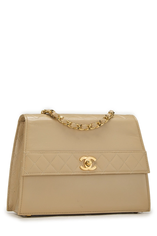 Beige Lambskin Trapezoid Bag, , large image number 1