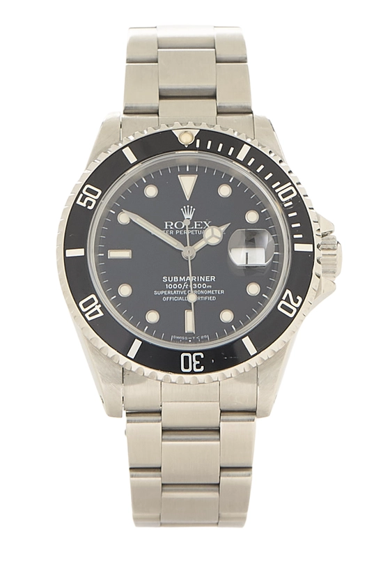 Pre-Owned Black Stainless Steel Submariner 16610 40MM QOJFGD5NKB003
