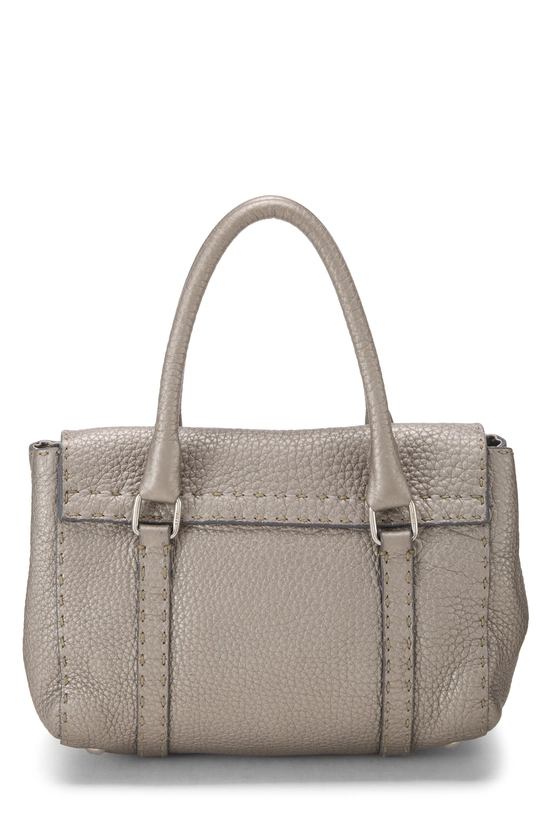 Silver Pebbled Leather Selleria Linda Mini, , large image number 3