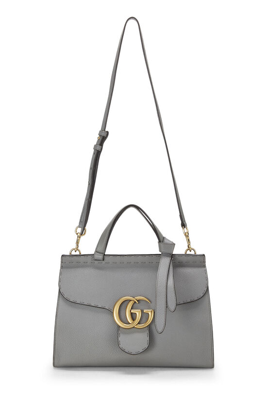 Gucci Interlocking Top Handle Bag (Outlet) Leather Medium Gray 2166561