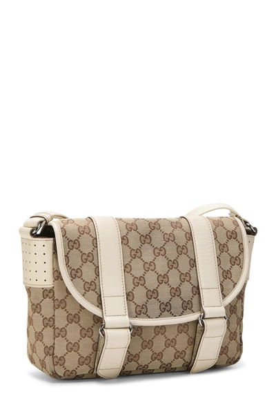 Gucci Cream Original GG Canvas Buckle Flap Messenger Small — photo 2