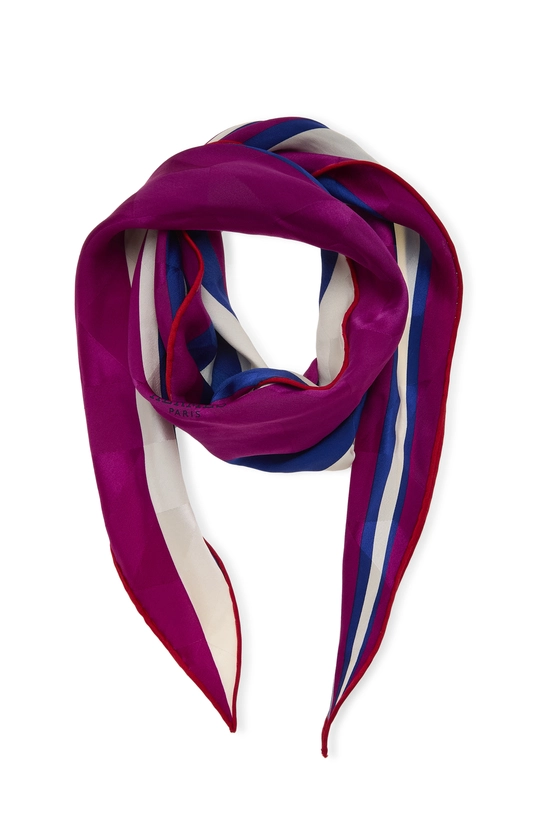 Purple & Multicolor Silk Triangle Scarf, , large image number 1