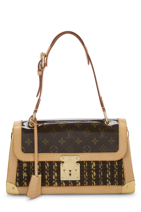Brown Patent Monogram Tweedy Shoulder Bag, , large image number 0