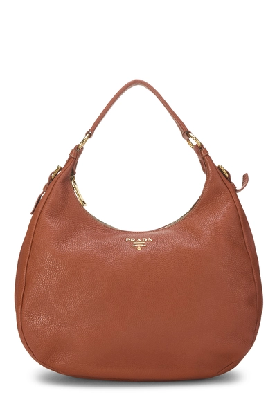 Prada Orange Vitello Daino Hobo