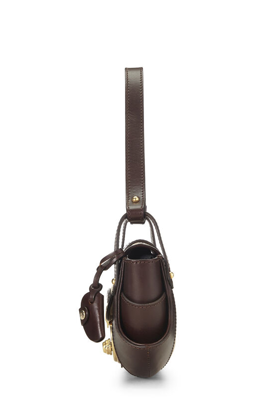 Brown Leather & Zucchino Canvas Compilation Shoulder Bag, , large image number 2