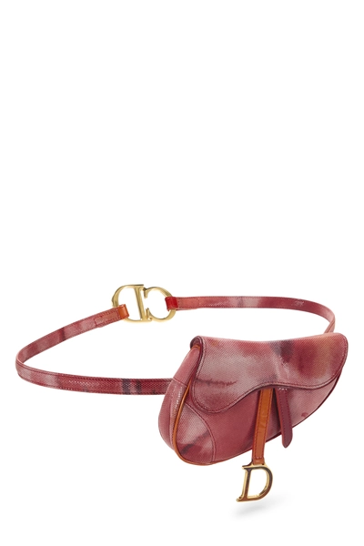 Red Suede Saddle Belt Bag, , large