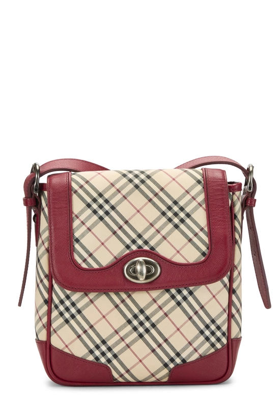 Burgundy House Check Jacquard Crossbody Small, , large image number 0