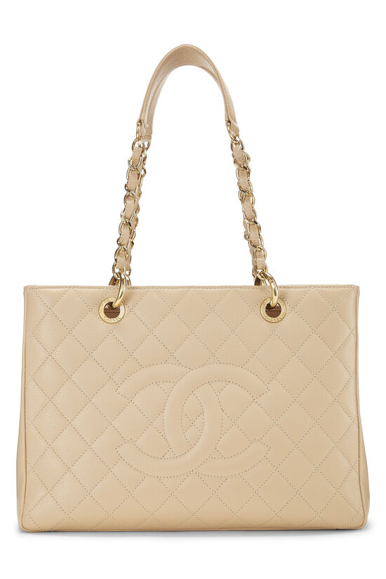 Beige Quilted Caviar Grand Shopping Tote (GST), , large image number 0