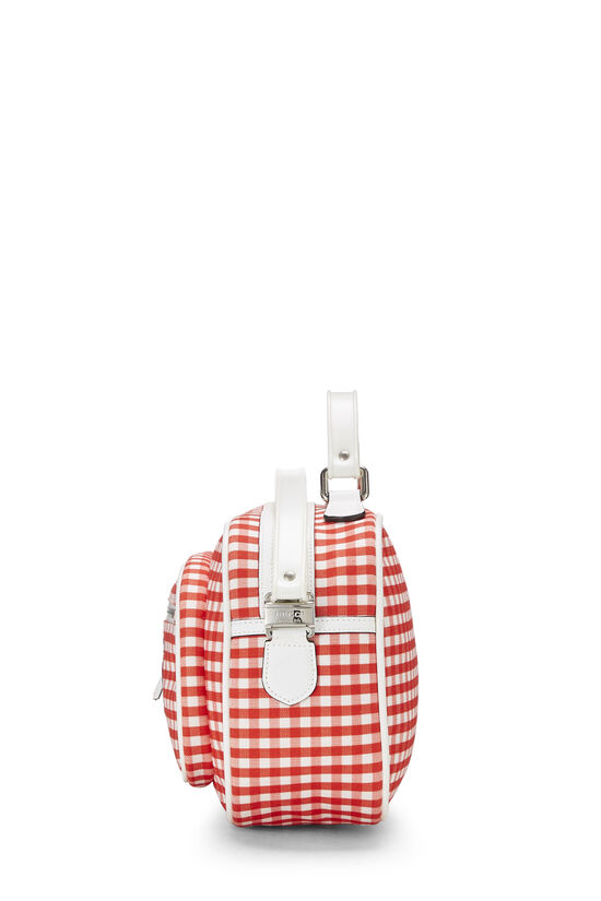 Red & White Gingham Canvas Shoulder Bag, , large image number 3