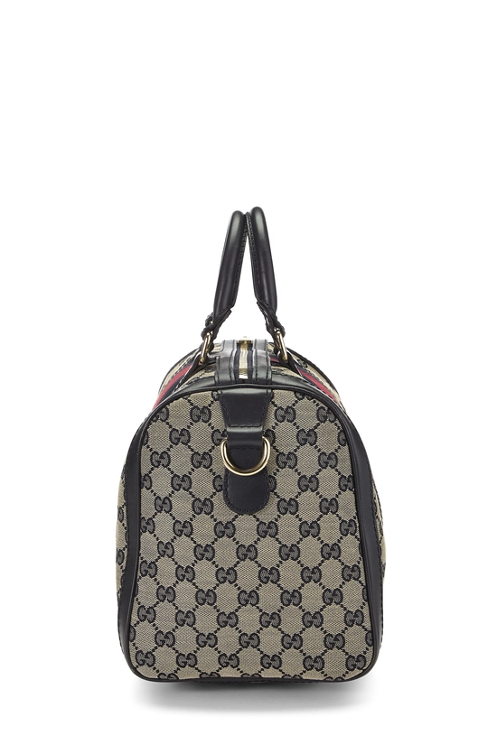 Navy Original GG Canvas Vintage Web Boston Bag Medium, , large image number 2