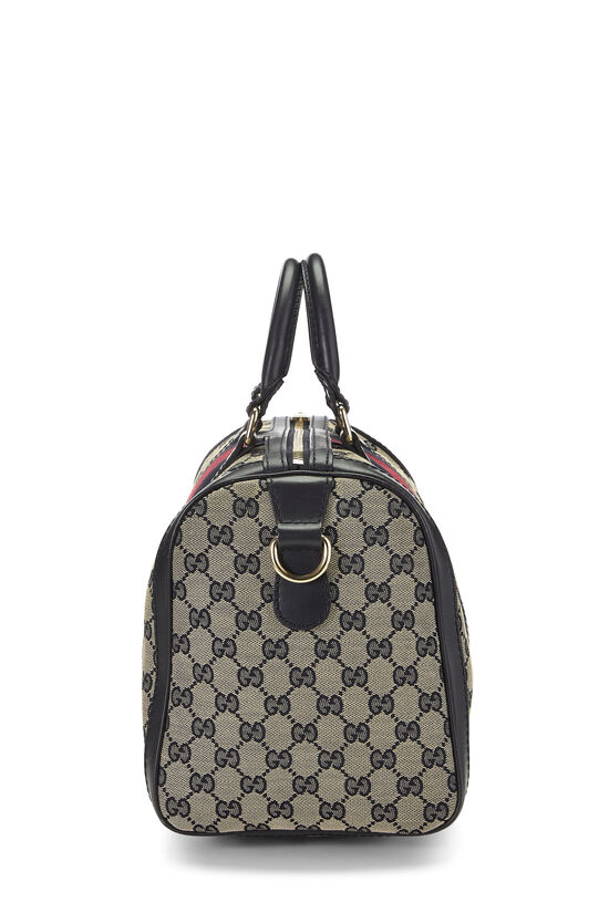 Navy Original GG Canvas Vintage Web Boston Bag Medium, , large image number 2