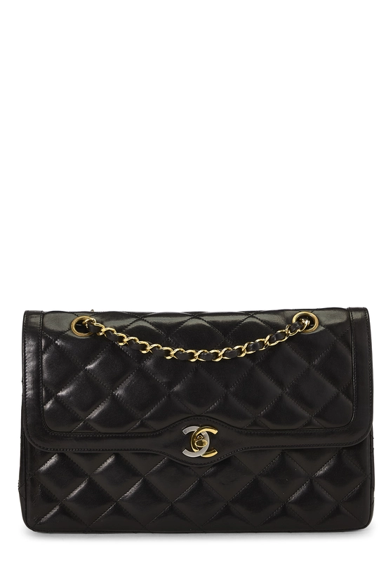 Black Quilted Lambskin Paris Limited Double Flap, , large image number 0