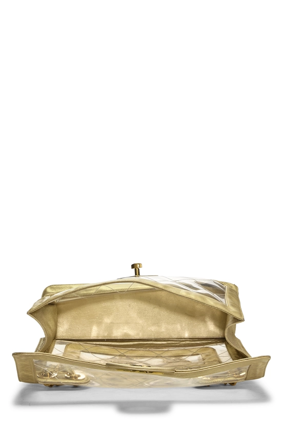 Gold PVC Flap Bag, , large image number 5
