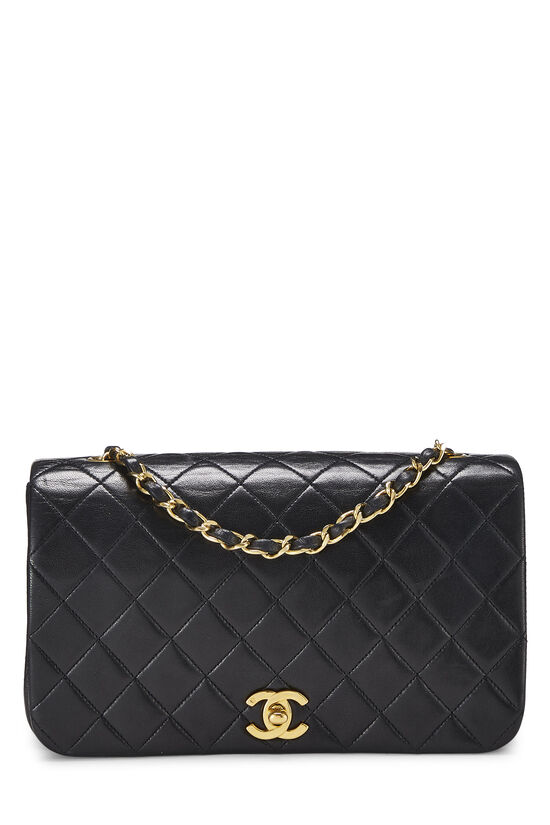 Black Quilted Lambskin Full Flap Small, , large image number 0