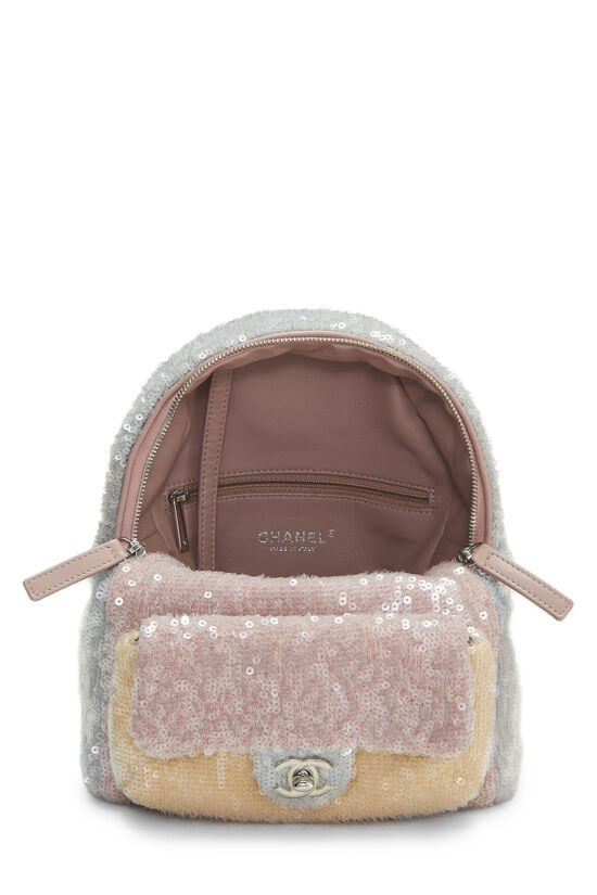 CHANEL, Bags, Chanel Mini Flap Rare Pale Blue Yellow Pink Sequin Waterfall  Mini Bag Crossbody